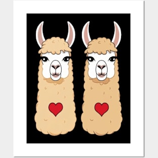 Llama love shirt funny cute llama tee Posters and Art